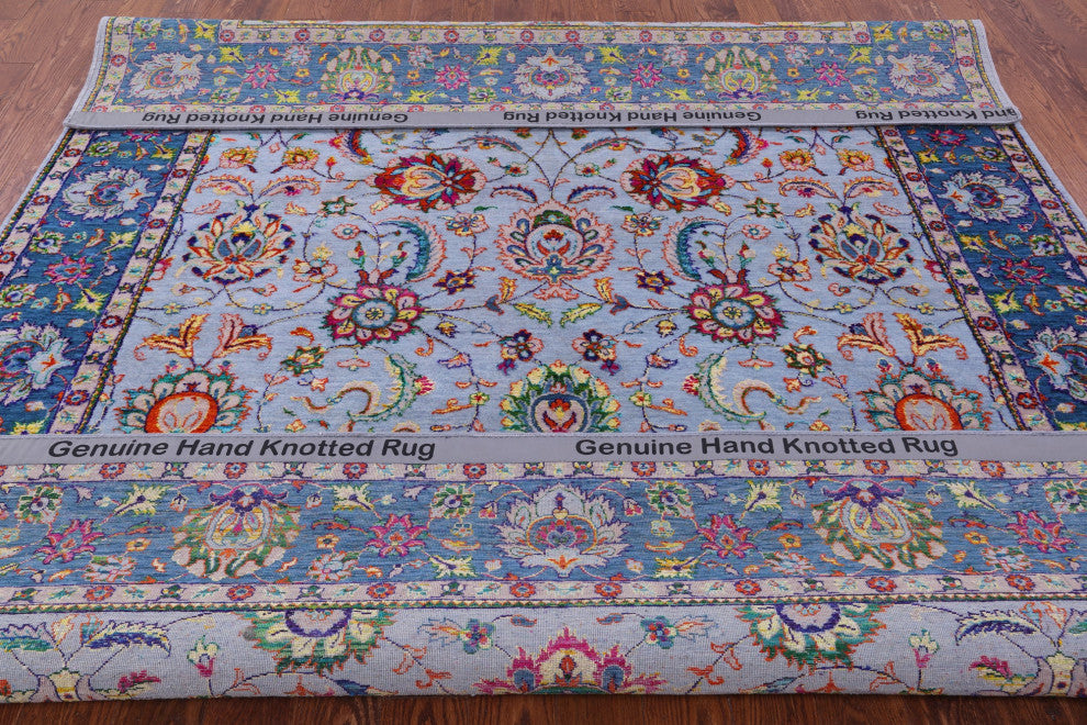 8' 2" X 10' 2" Wool & Silk Handmade Persian Rug - Q15775