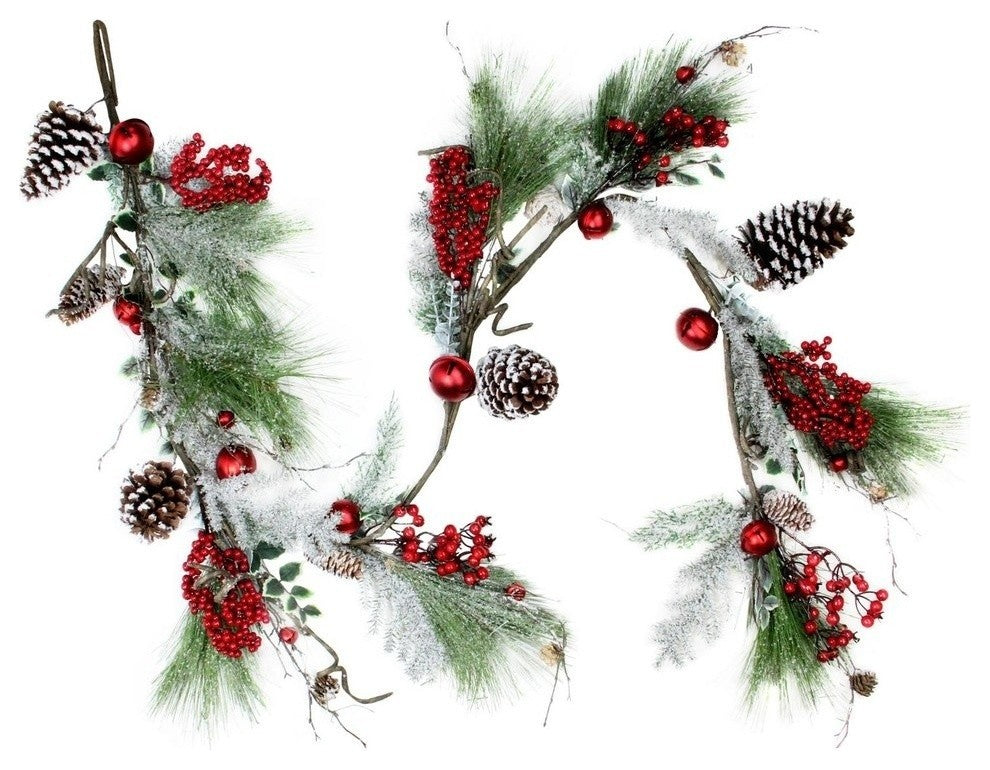 70" Bells Berries and Frosted and Frocked Christmas Garland