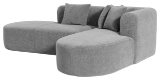 GDF Studio L-Shape Upholstered Chenille Corner Sectional Sofa with Pillows, Gray