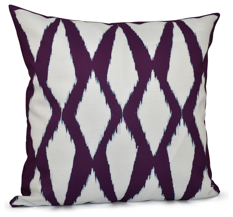 Geometric Decorative Pillow, Purple, 18"x18"