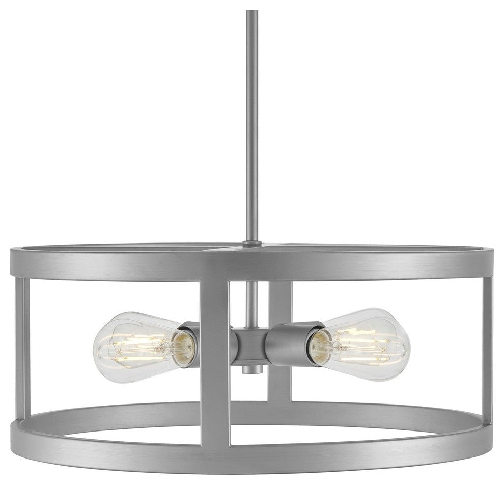 Athenae 4-Light Convertible Ceiling Pendant Light With LED Bulbs, Antique Silver
