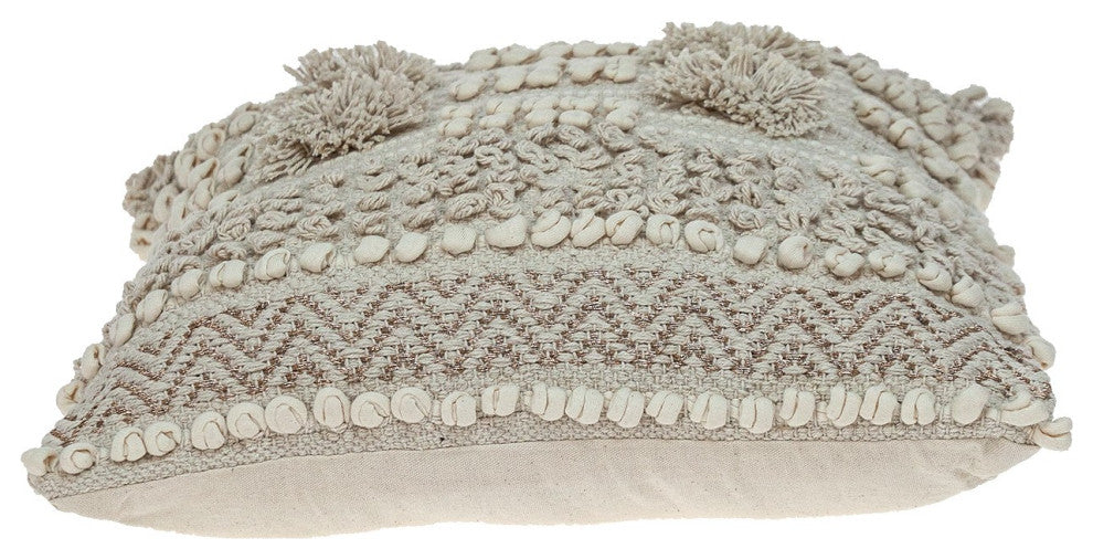 Warm Ivory Chunky Throw Pillow
