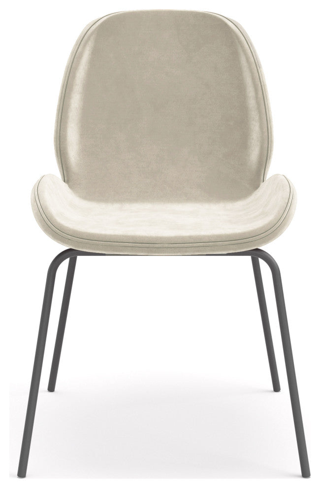 Metro Dauphine Side Chair, Set of 2, Black Legs, Sand, Black