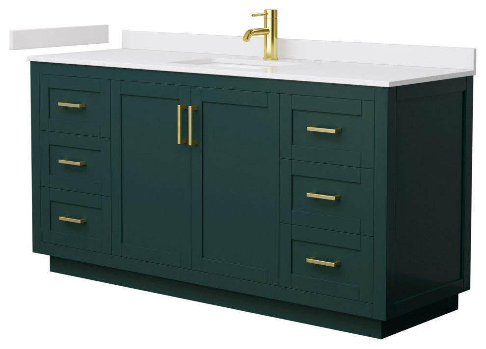Wyndham Collection WCF2929-66S-VCA-MXX Miranda 66" - Green / White Cultured