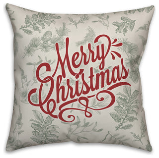 Merry Christmas 20"x20" Throw Pillow Cover