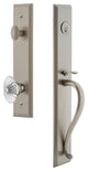 Carre' 1-Piece Dummy Handleset, S Grip and Burgundy Knob, Satin Nickel, 848928