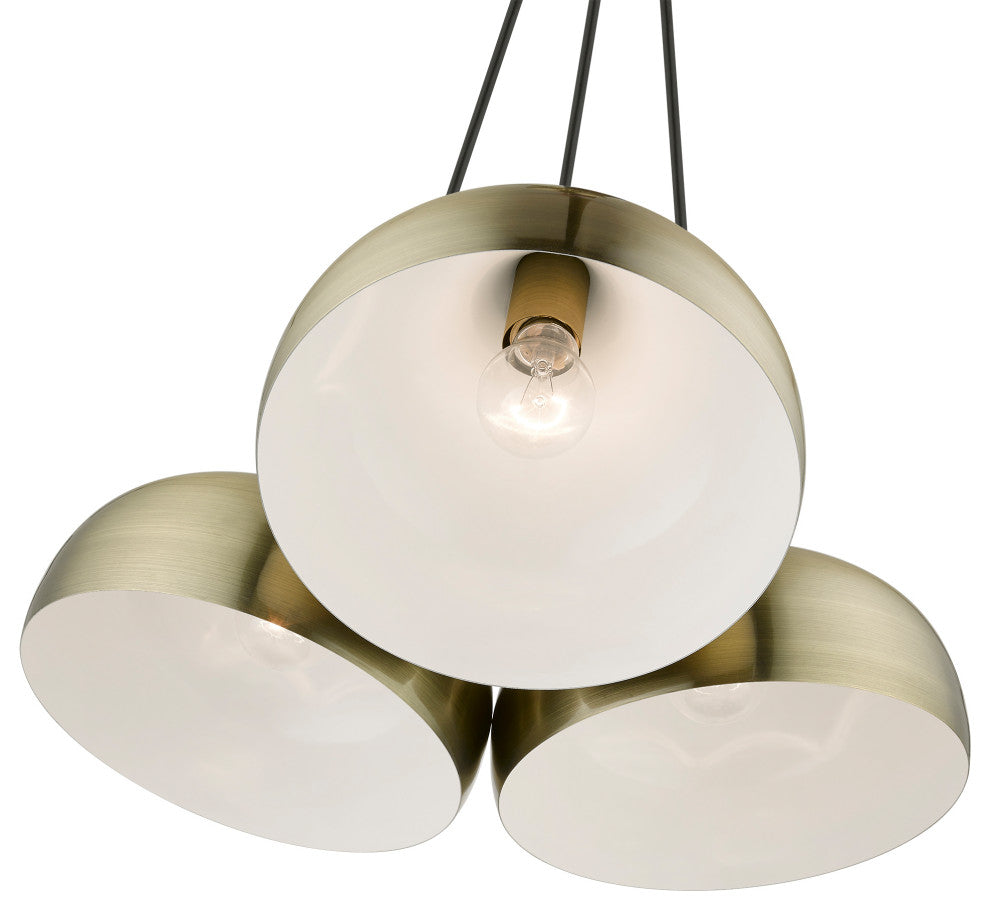 Livex Lighting 3 Light Antique Brass Cluster Pendant