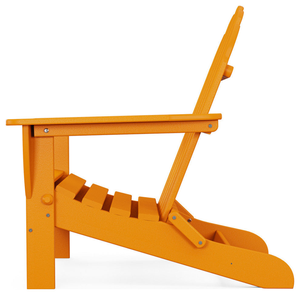 Polywood Classic Folding Adirondack Chair, Tangerine