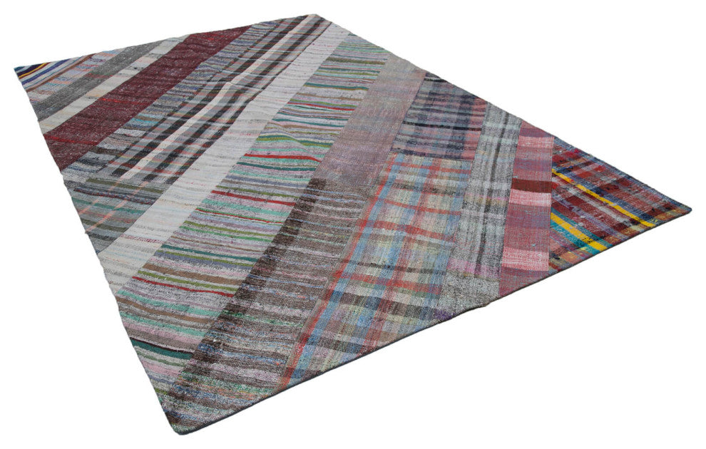 Rug N Carpet - Handmade Oriental 6' 8'' x 9' 11'' Tribal Patchwork Kilim Rug