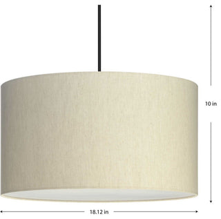 Markor Collection Three-Light Ecru Linen Shade Transitional Pendant