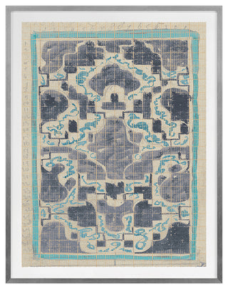 Rug Sketch 16 Fine Art Print, Silver, 22"x18"