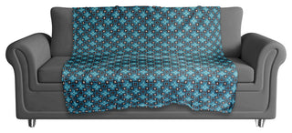 Blue Floral Squares Fleece Blanket