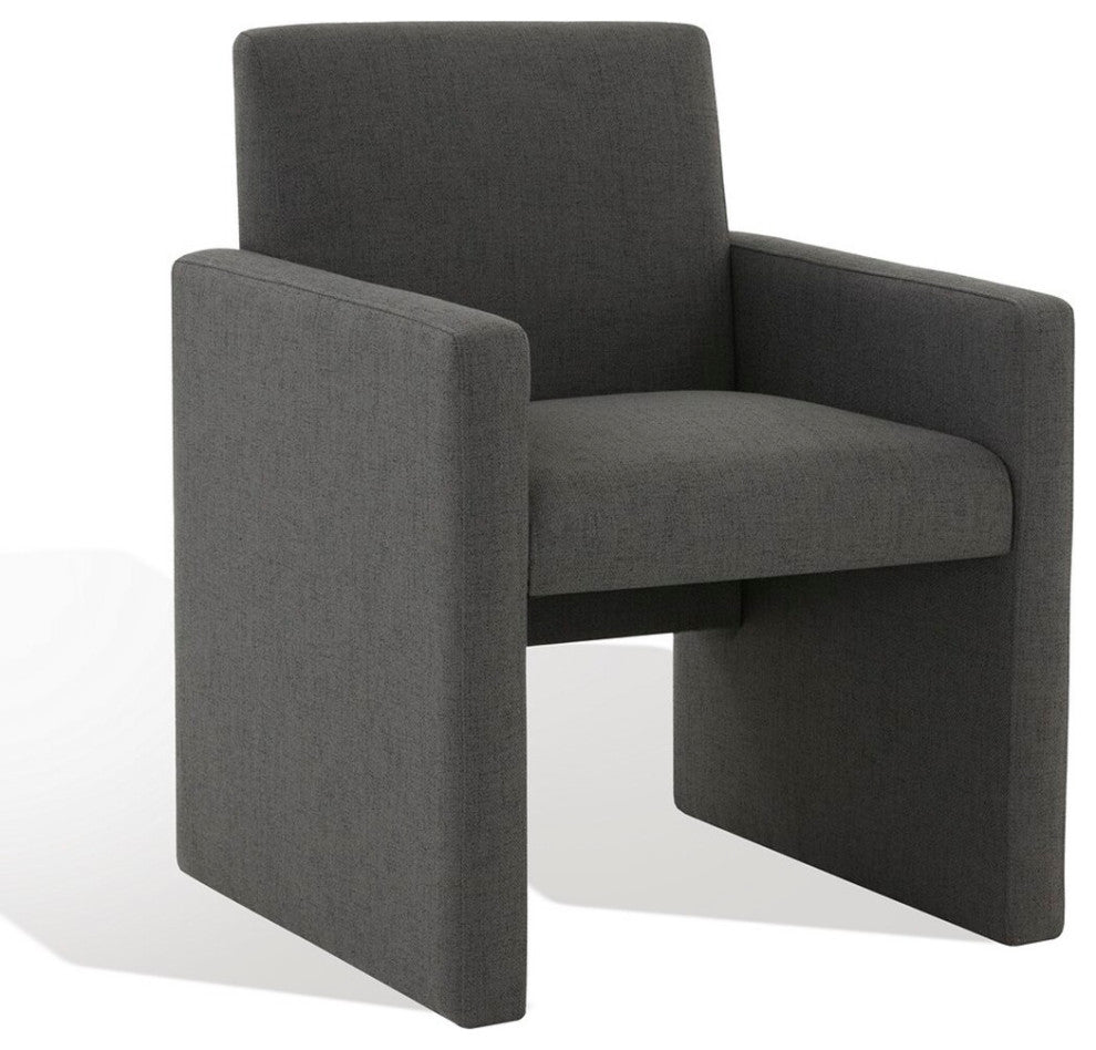 Safavieh Couture Maisey Linen Arm Chair, Charcoal Grey
