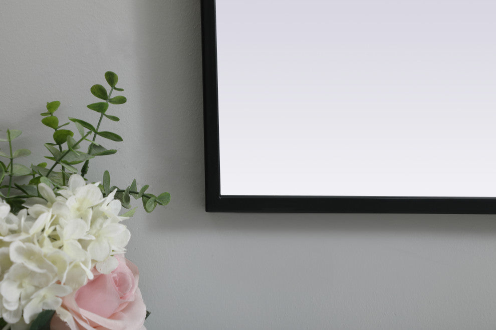 Metal Frame Arch Mirror 33X24 Inch, Black