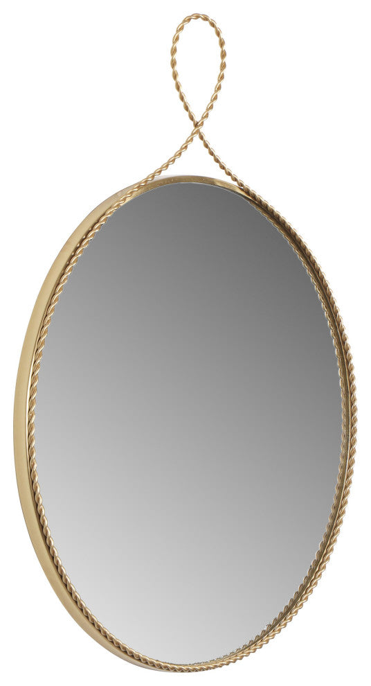 Ravina Braided Brass Wall Mirror, Round