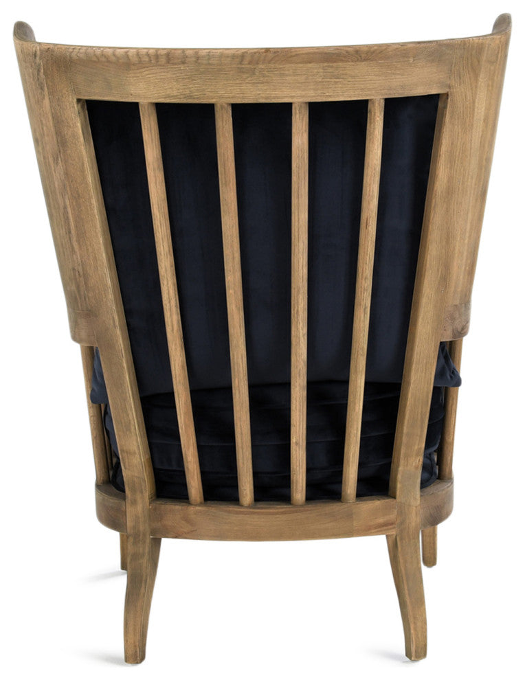 Wingback Navy Velvet Arm Chair