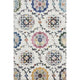 8" x 10" White Floral Quatrefoil Area Rug