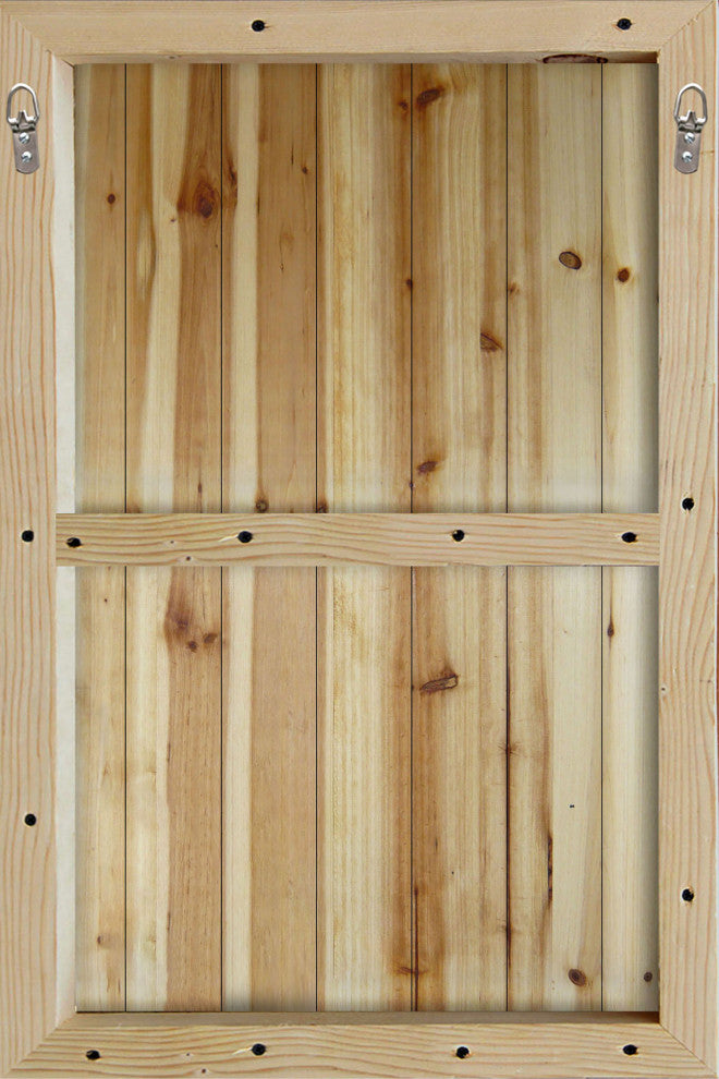 "Palm Rainbows" Print on Natural Pine Wood, 40"x60"