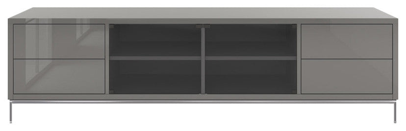 Lenox Media Cabinet, Glossy Dark Gull Gray