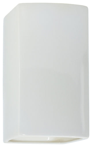 Ambiance ADA Large Rectangle Wall Sconce, Open Top/Bottom, Gloss White, E26