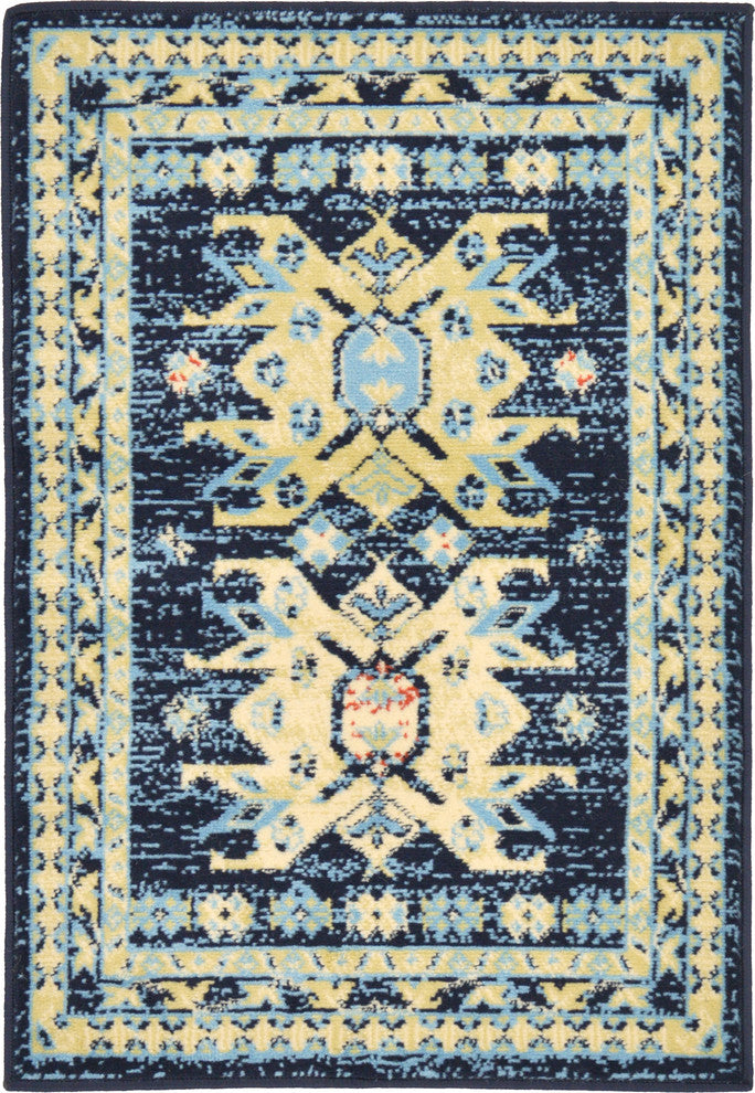 Unique Loom Navy Blue Oasis Taftan 2' 2 x 3' 0 Area Rug