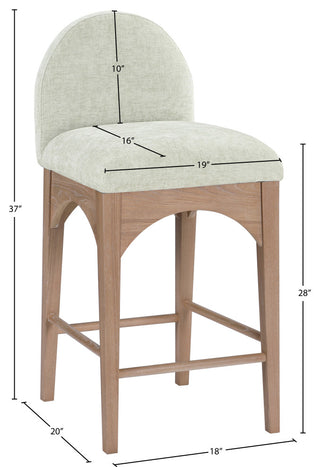 Waldorf Chenille Upholstered Stool, Black, Chenille, Natural Finish, Mint, Chenille Fabric, Natural Finish