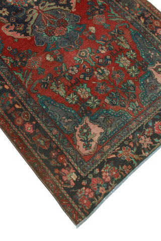 Fine Vintage Distressed Rabeha Rust/Charcoal Runner, 4'3 x 9'2