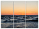 "Red Dramatic Sunset Over Beach" Metal Wall Art, 3 Panels, 36"x28"