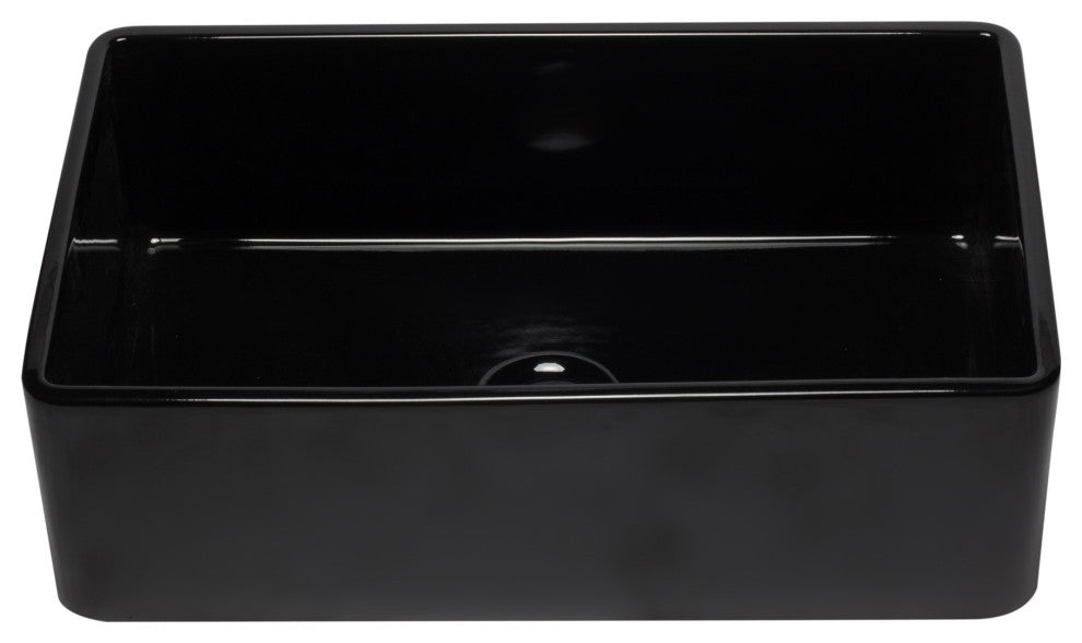 ALFI brand AB3320SB-BG 33 Inch Black Single Fireclay Farmhouse Kitchen Sink