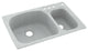 Swan 33x22x9 Solid Surface Kitchen Sink, 4-Hole, Tahiti Gray