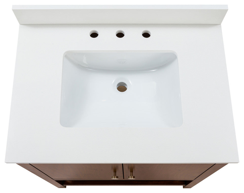 Zoe Vanity Combo, Walnut Collection, 31"