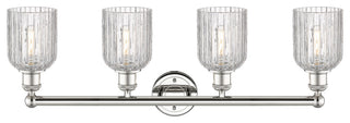 Edison-Bridal Veil 4-Light 32" Bath Vanity Light, Polished Nickel, Clear