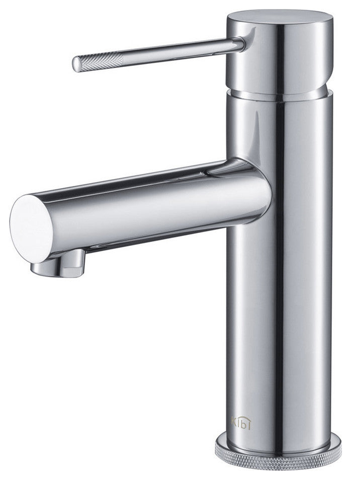 Circular X Brass Single Hole Bathroom Faucet KBF1010, Chrome, Without Drain