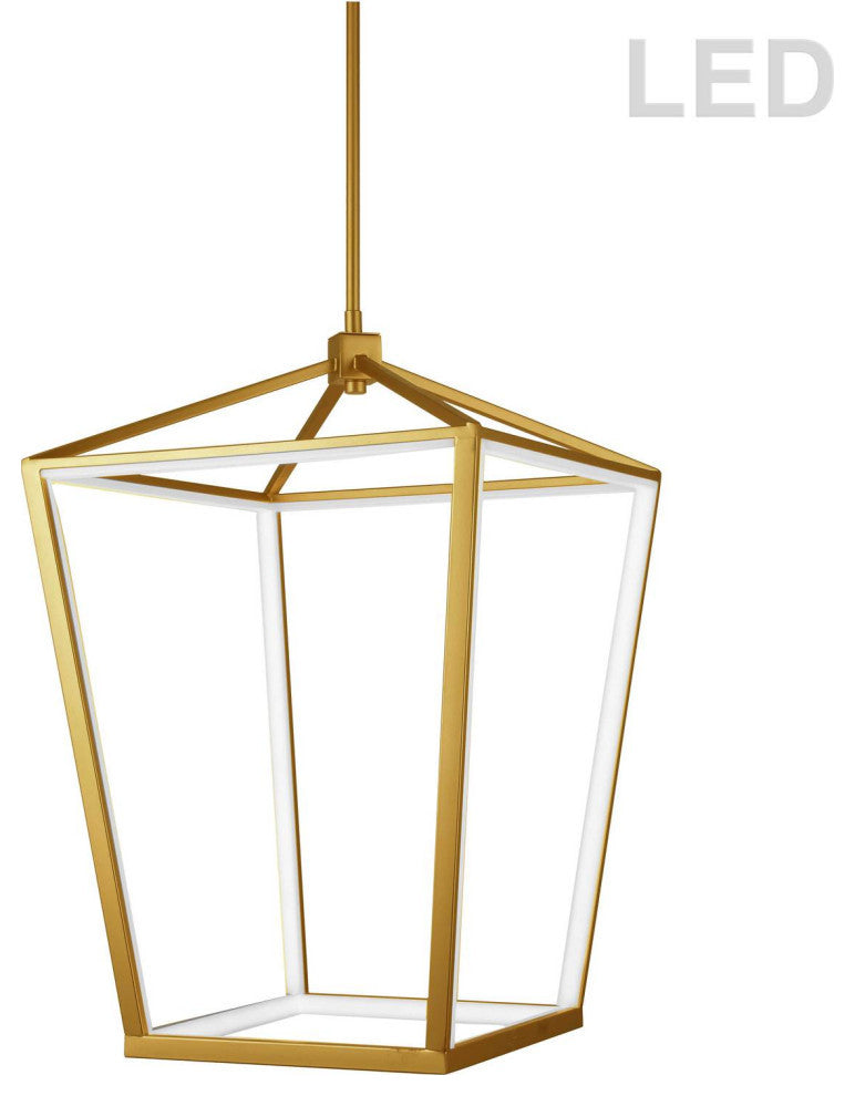 64W Pendant, Aged Brass With White Acrylic Diffuser