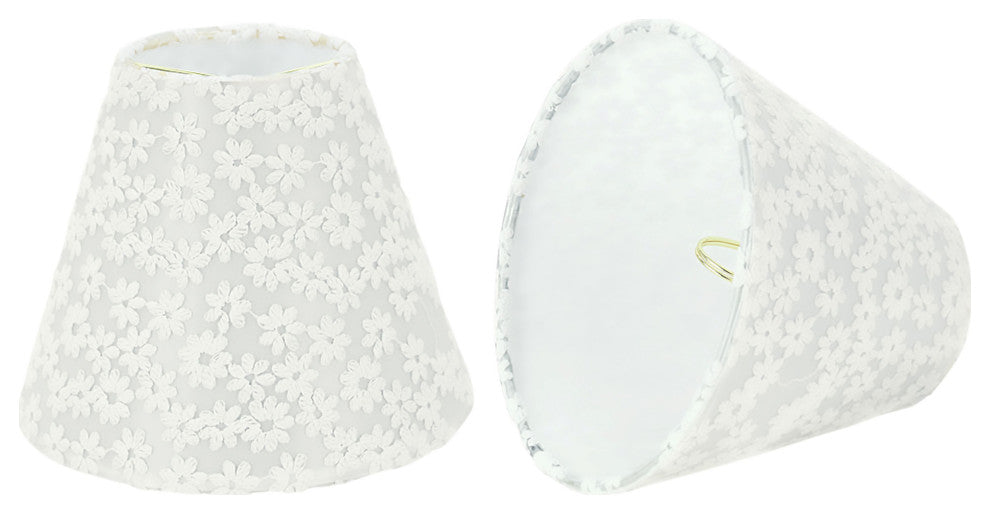 32113-X Small Hardback Empire Chandelier Clip On Lamp Shade White, Set of 2