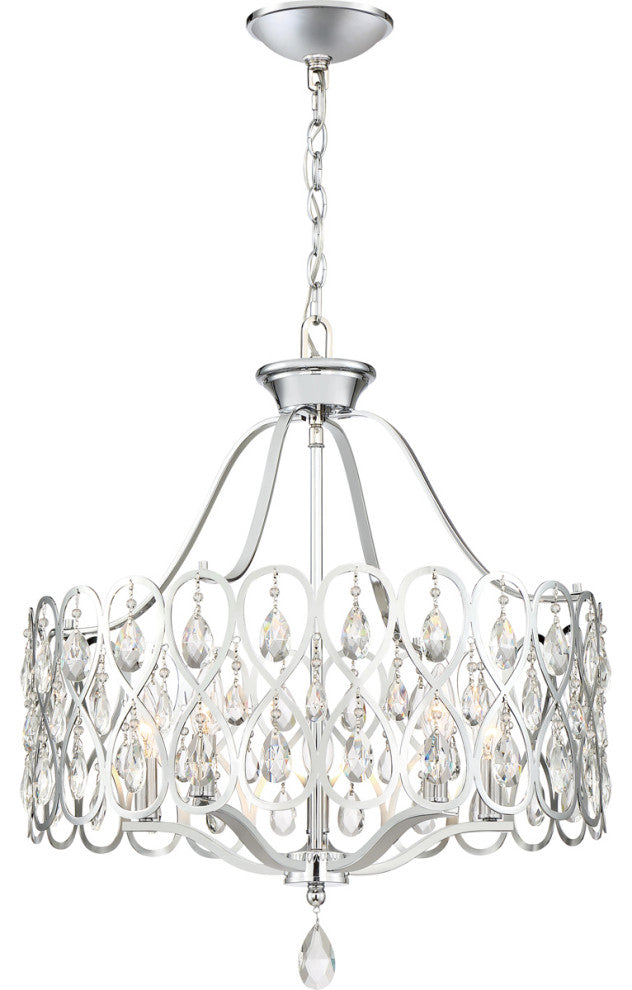 Lulu 5-Light Chandelier, Polished Chrome