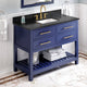 Wavecrest Contemporary Hale Blue 48" Vanity, Black Granite Vanity Top