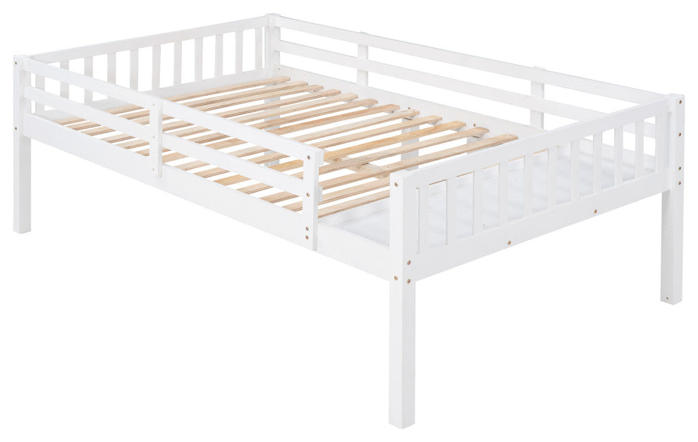Gewnee Full Over Twin Wood Triple Bunk Bed with Drawers In White