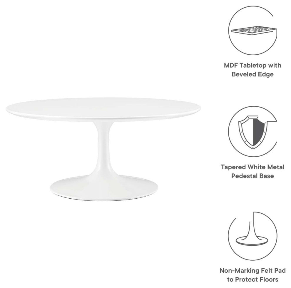 Lippa 36 Coffee Table, White