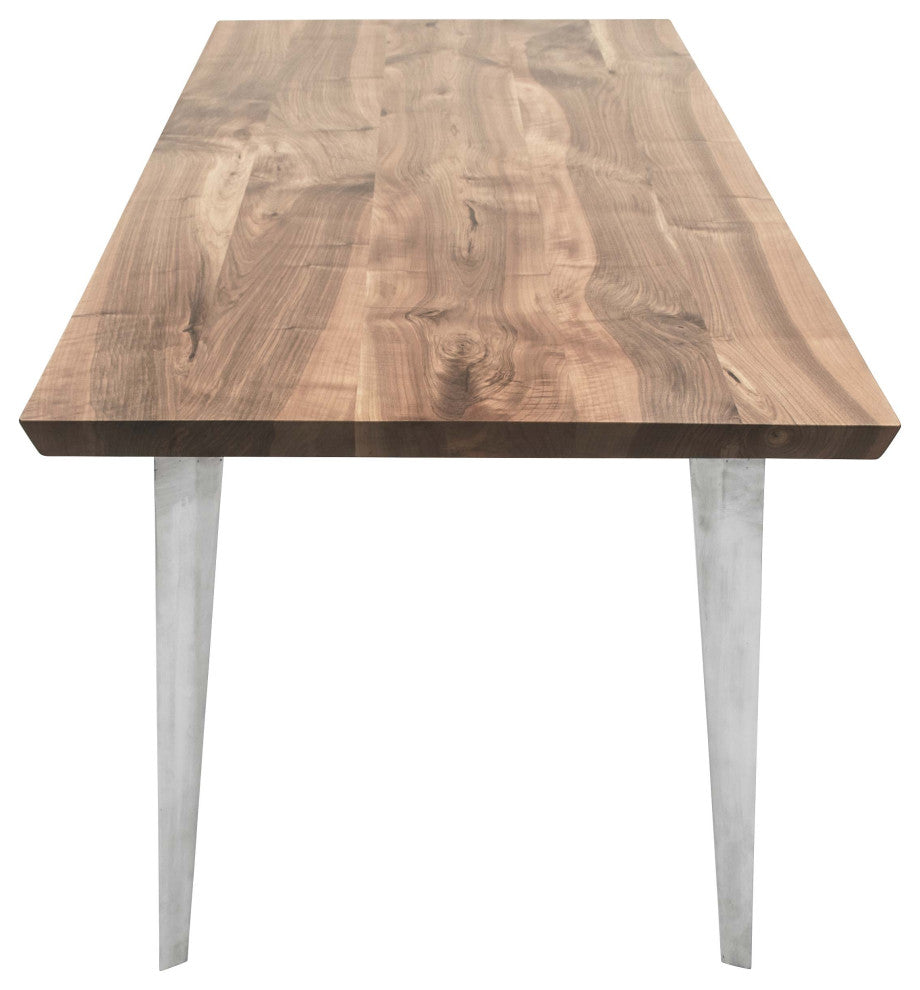 Walnut Table with Sand Cast Aluminium Legs 91"x36"x30"