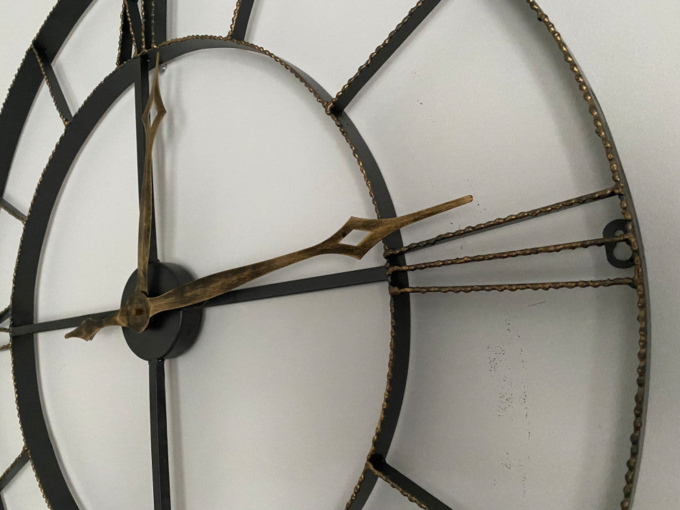 Round Wrought Iron Antique Wall Clock