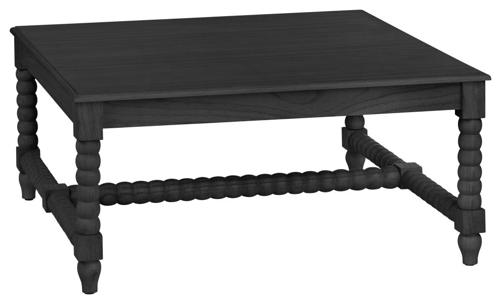 Square Mindi Wood Black Cocktail Coffee Table