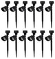vidaXL Outdoor Solar Powered LED Spotlight Black 12 pcs