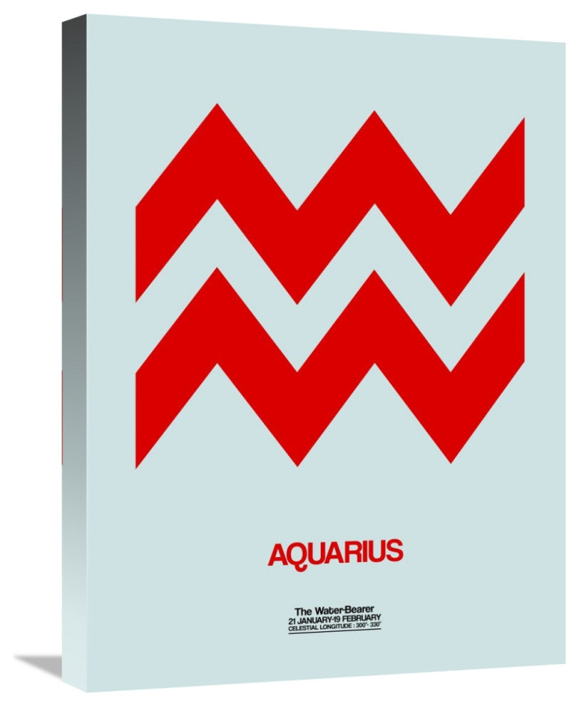 "Aquarius Zodiac Sign Red" Fine Art Print