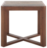 Safavieh Couture Bernardi Marble Top Accent Table, Walnut/Brown