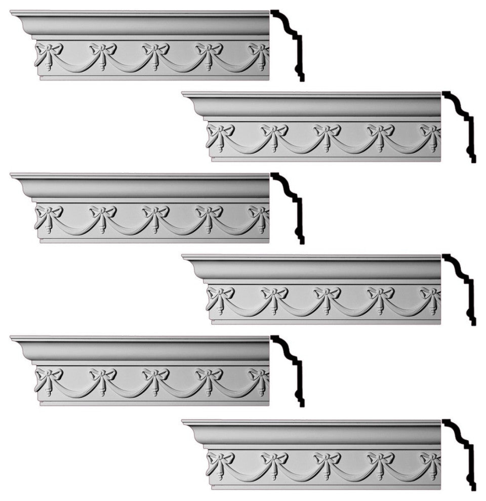 Ornate Cornice White Urethane Hastings On Hudson  6 Pieces Totaling 576" Length
