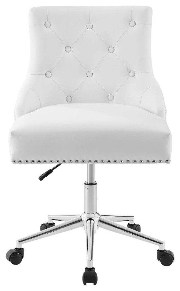 Regent Tufted Button Swivel Faux Leather Office Chair