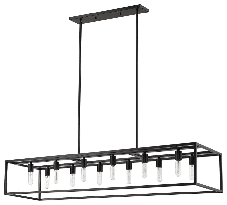 Cobar 12-Light Matte Black Island Pendant