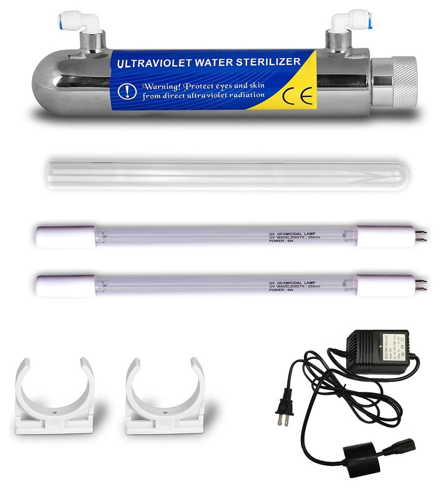 Ultraviolet Light Water Purifier Reverse Osmosis UV Sterilizer 6W, 1GPM