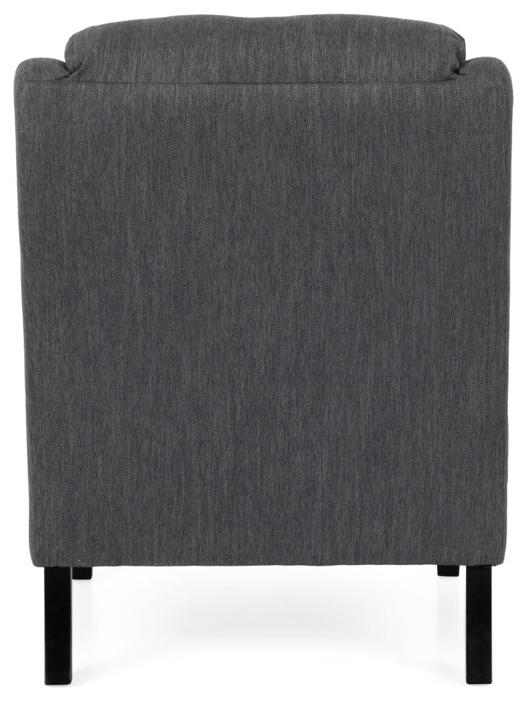 Anson Pillow Tufted Club Chair, Charcoal/Dark Brown, Fabric